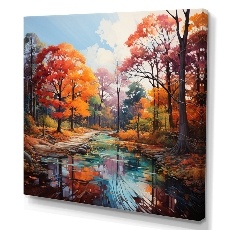 " Germany Autumn In Orange II ", Wrapped Canvas, 36" H x 36" W x 1.5" D
