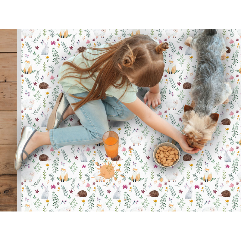 Roslind Vinyl Machine Printed Area Rug, Rectangle 100 x 150cm