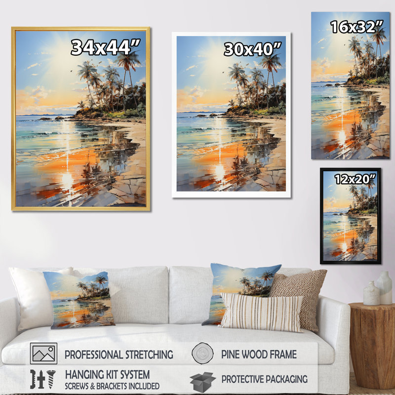 " Coastalbeach Beach Bliss I ", Wrapped Canvas, 20" H x 12" W x 1" D