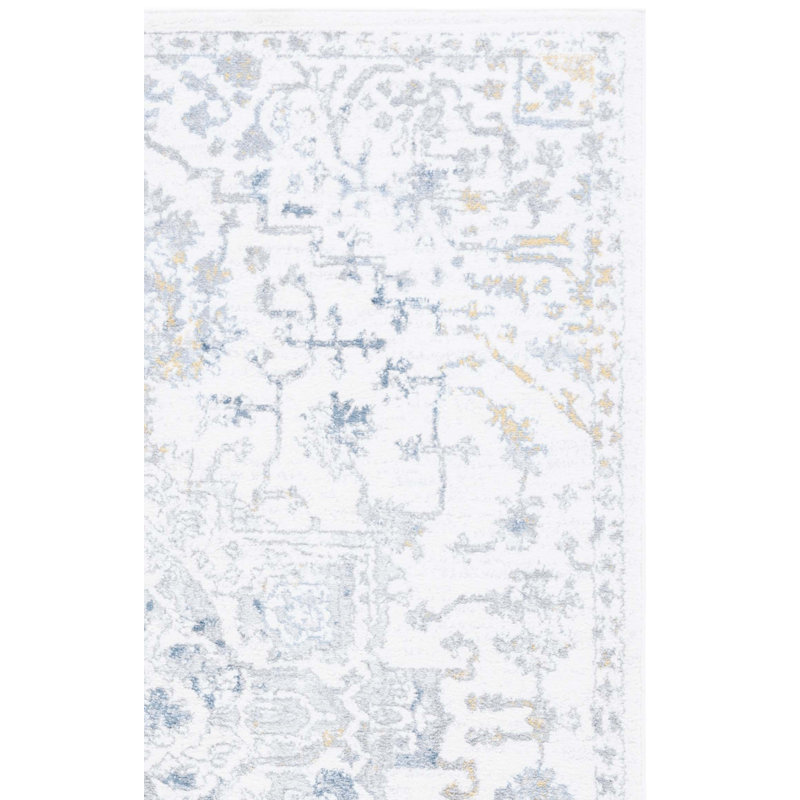 Lowrey White/Blue Rug, Rectangle 8' x 10'