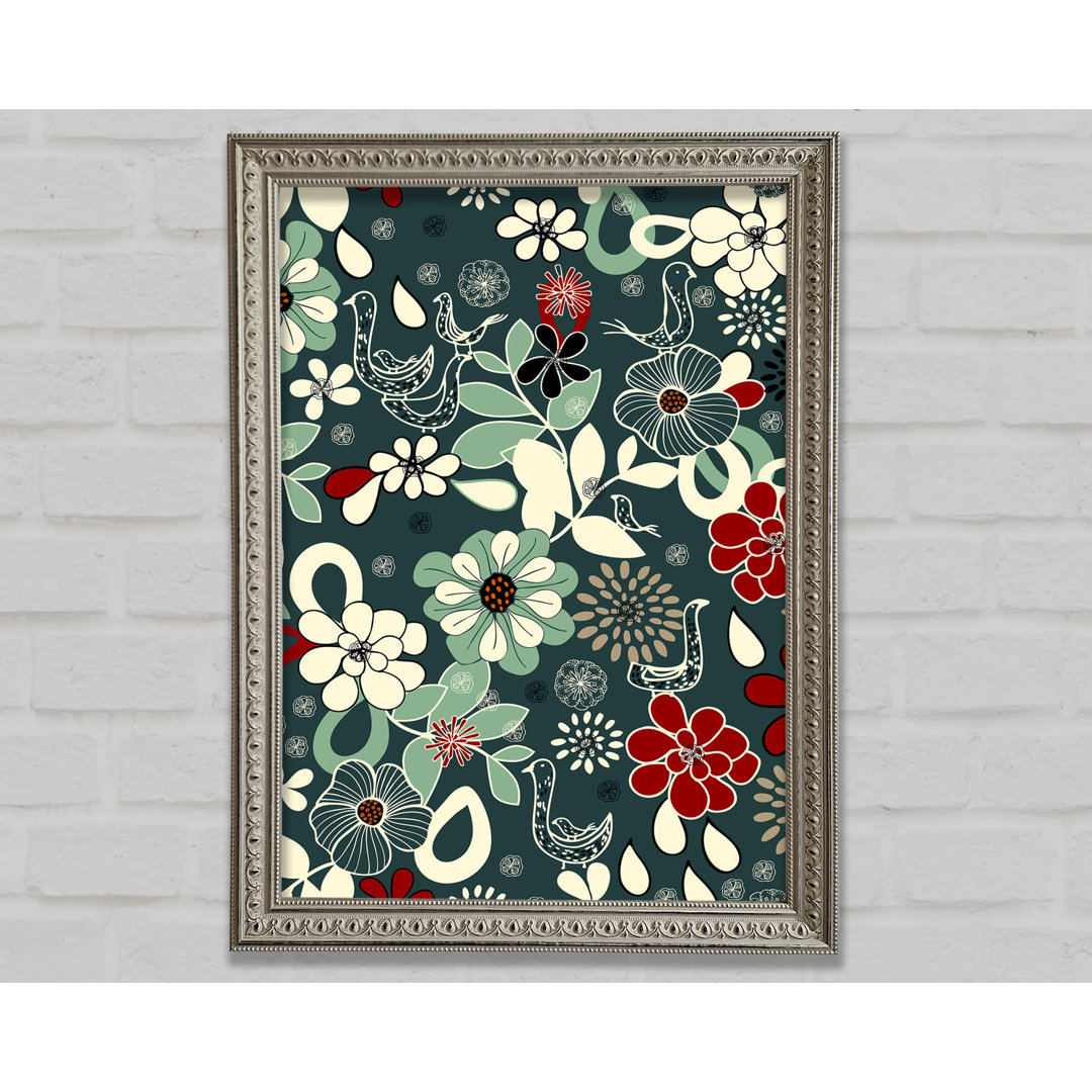 Wandbild Verflochtene Blumen