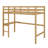 Rubber Wood Loft Bed Frame With Built-In Desk,Safety Guardrail And Ladder-1424732162