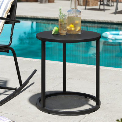 Lachezar Round Metal Outdoor Side Table , 17.91'' in. W 17.91'' in. D