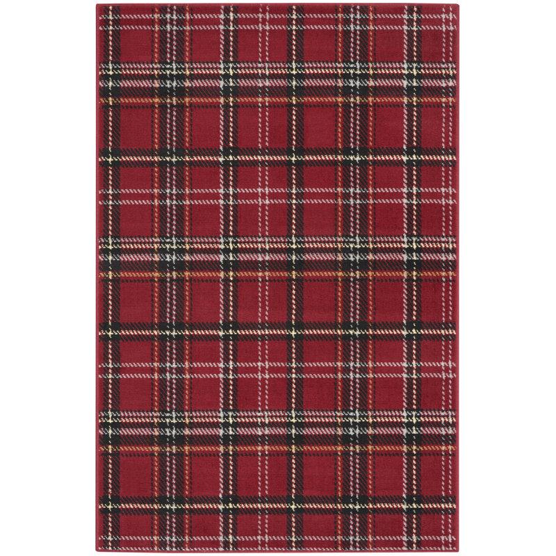 Huntur Plaid Indoor Rug, Rectangle 3'9" x 5'9"