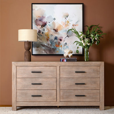 Levert 6 Drawer 67" W Solid Wood Double Dresser by Ebern Designs