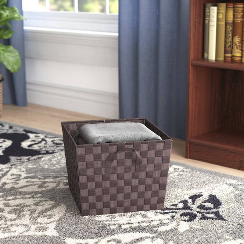 Home Basics Fabric Basket, 10" H x 15" W x 13" D, Gray