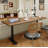 Electric Height-Adjustable Solid Wood Standing Desk-244665204