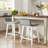 Upholstered Barstools w/ Low Back Footrest & Wood Legs for Kitchen Island-681015198-681015199-681015196