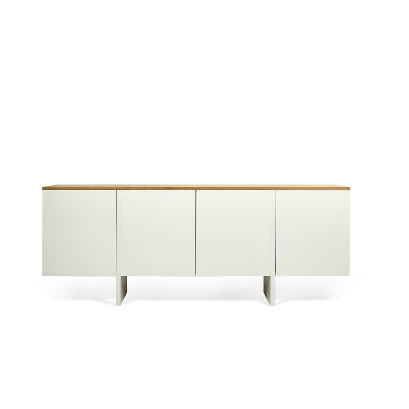 Dardanelle 78'' Sideboard, Matte White/Oak