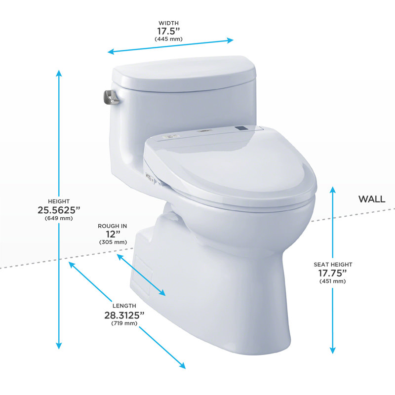 Carolina® II 1.28 GPF Elongated One-Piece Toilet with S300E Electronic Bidet Seat