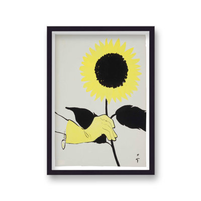 Rene Gruau Sunflower Int Textiles 1955 Vintage - Single Picture Frame Print
