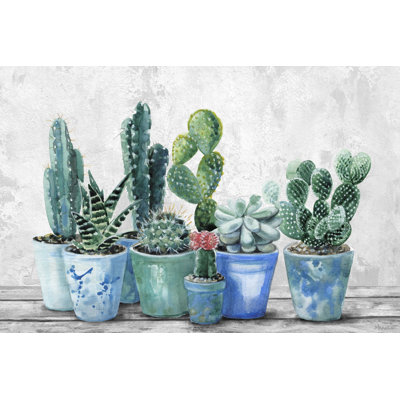 "pots en bleu" par marmont hill-impression sur toile tendue avec bordure deckled