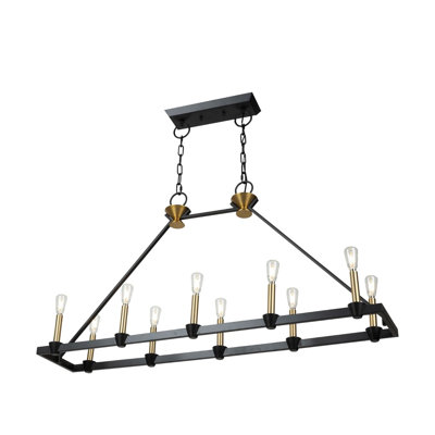 Luminaire îlot 10 lumières Notting Hill - noir / laiton brossé