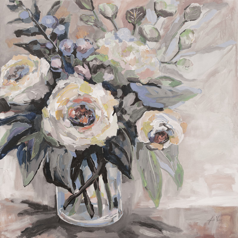 " Delighted Greige " by Jeanette Vertentes Painting Print, 30" H x 30" W x 1.25" D