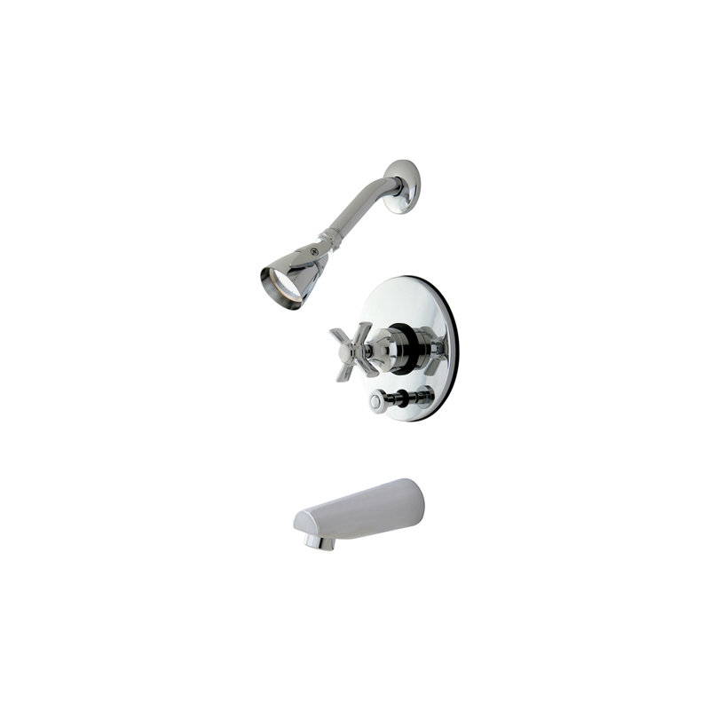 Kingston Brass Millennium Single-Handle Pressure Balanced Tub and Shower Faucet, Polished Chrome