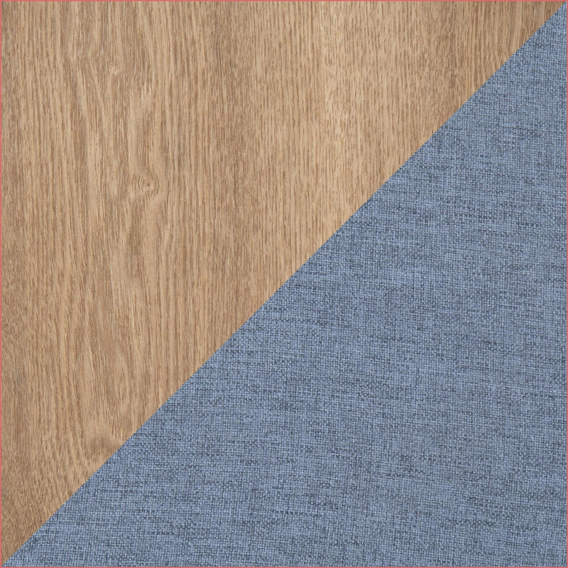 Ensemble de repose-pieds gigognes pour sièges supplémentaires Rangement, bois naturel contemporain Tissu bleu marine par LumiSource | Bleu marine | Tissu