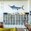 Décoration murale en métal bleu Marlin