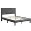 Lit tapissier double avec tête de lit, sommier à lattes, support en lattes de bois massif, gris, aucun sommier requis, assemblage facile, capacité de charge maximale de 500 lb, sommier gris, poids