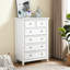 Commode blanche à 6 tiroirs spacieuse avec rangement pour commode moderne à 6 tiroirs et glissières en métal