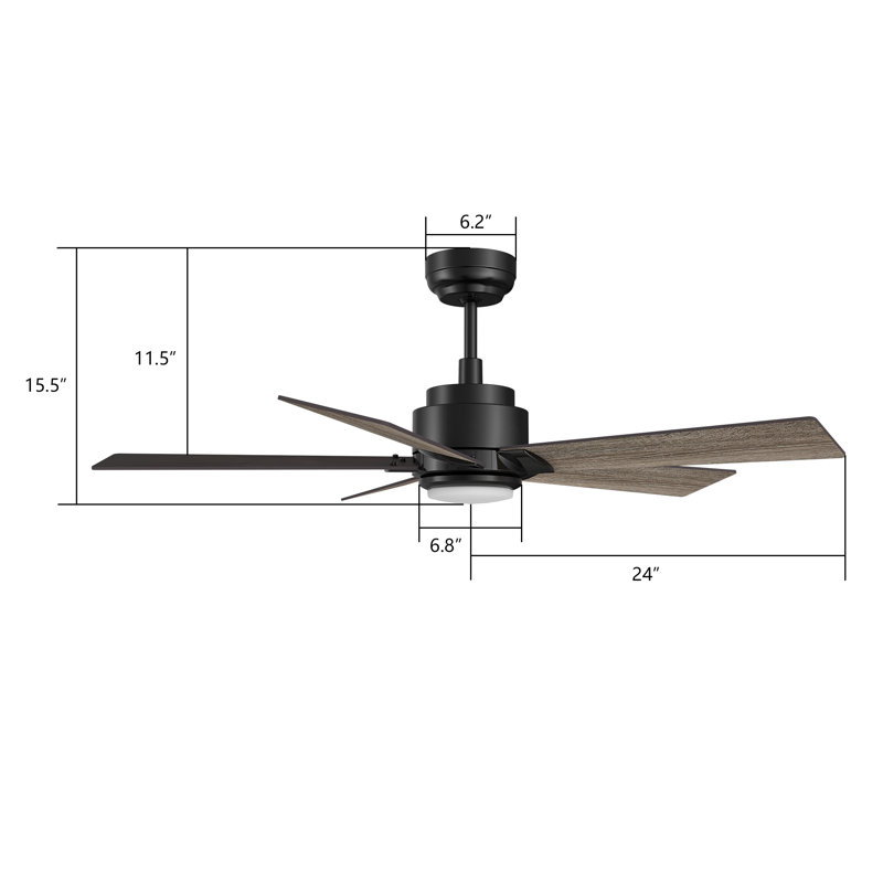 Aspen Smart Ceiling Fan With Remote, Light Kit Included, Works With Google Assistant And Amazon Alexa,Siri Shortcut., 48"