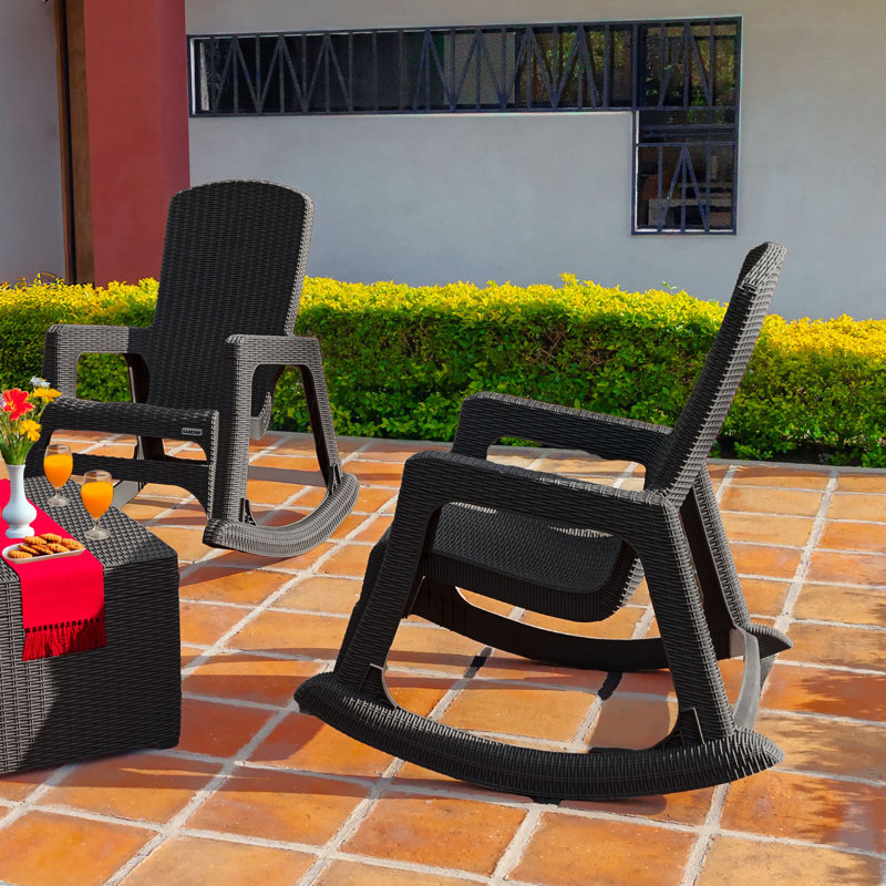 Chaise berçante en espresso, paquet de 2, Espresso