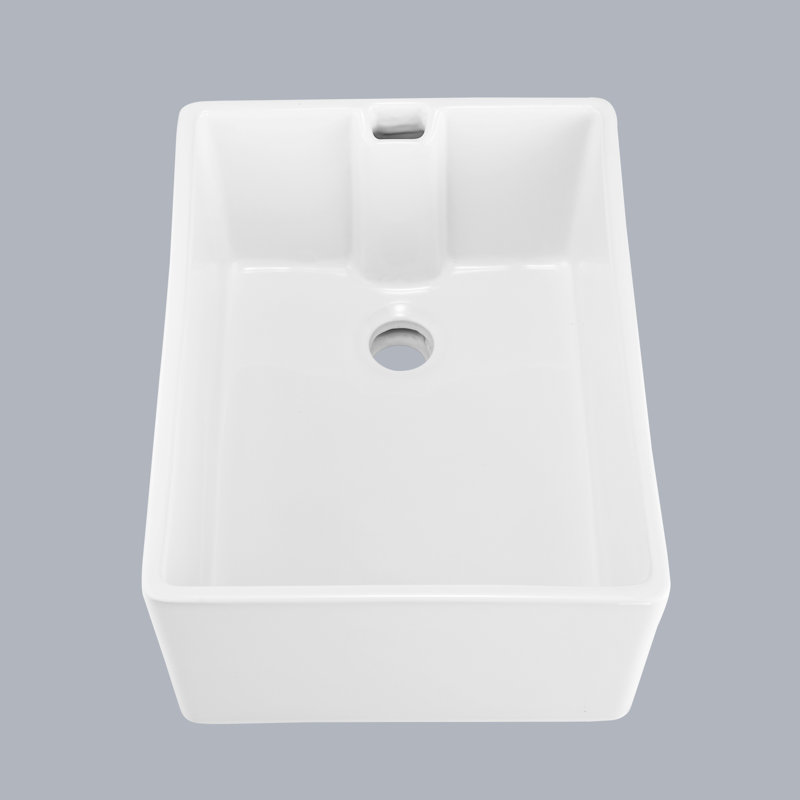 White Ceramic Kitchen Sink 23.6" L X 18" W - Single Bowl, , Scratch & Stain , Smooth, Easy To Clean White, And Beautify, For