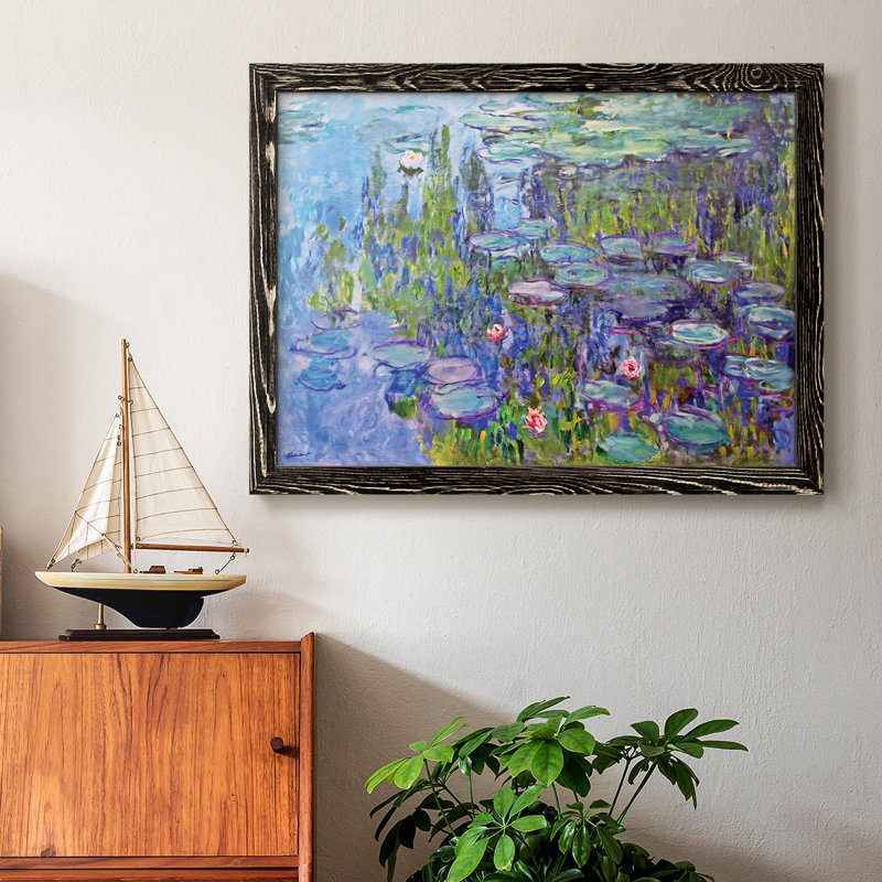 Nymphéas, 1914, impression sur toile encadrée, Noir, H 28 po x l 42 po x P 1,5 po