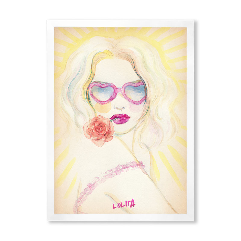 Art contemporain contemporain sur toile, "Boho Chic Fashion Lady III", Cadre photo blanc, H 12 po x l 8 po x P 1 po