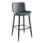 Chaises de pub modernes avec revêtement en velours gris foncé, pieds en métal, siège d'une hauteur de 29 pouces, support de poids de 250 lb, capacité-1162511690
