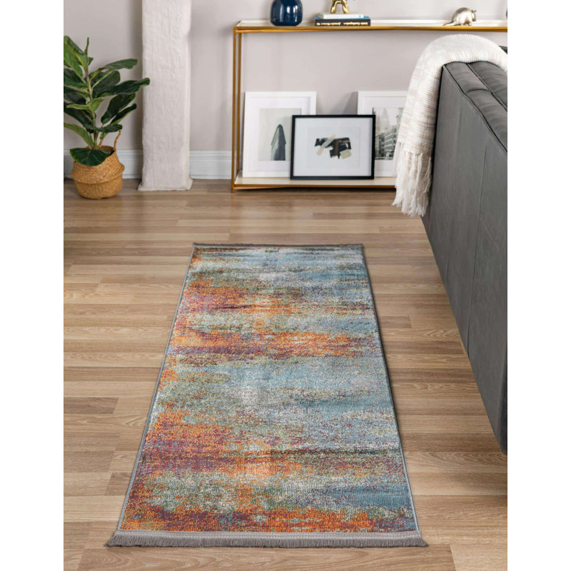 Haefner Abstract Indoor Rug, Runner 2'2" x 8'