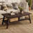47" Rectangle Solid Wood Coffee Table, Mid Century Modern Center Table with 2-Tier Storage-701673011