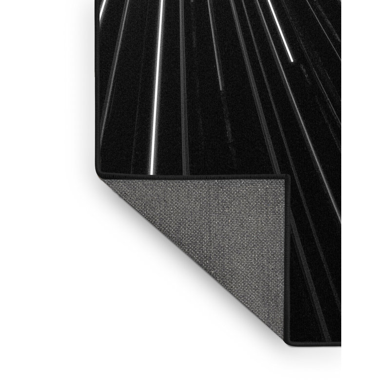 Tapis gris doux et moelleux à motif géométrique moderne à motif laser, 3 x 5