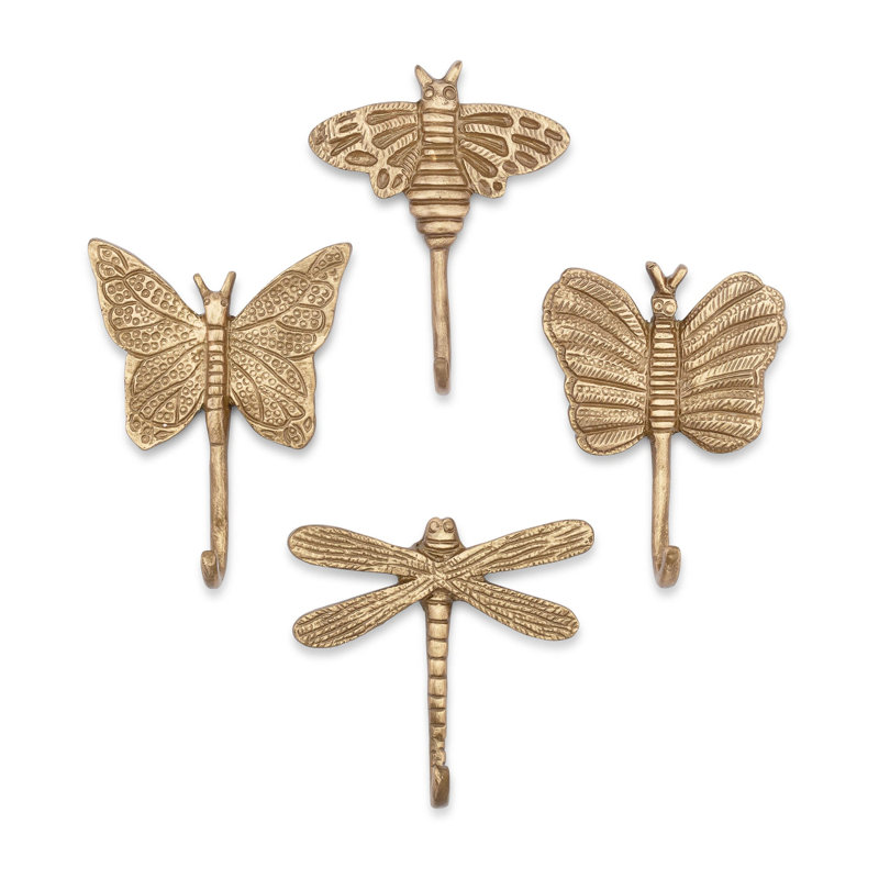 Dragonfly Antique Gold Wall Hook Set