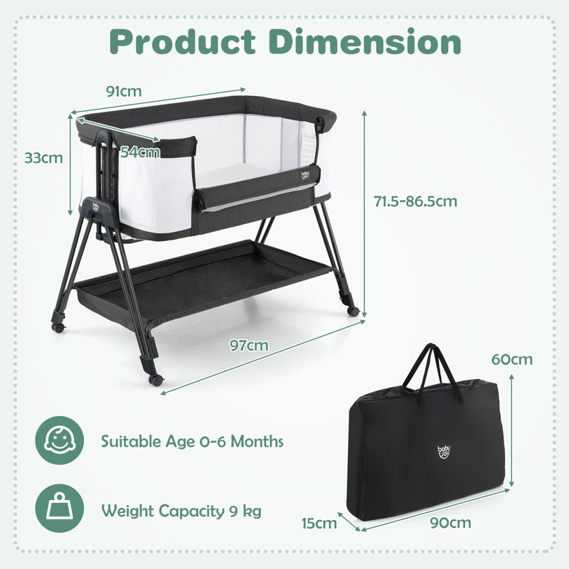 Sioar Bedside Cot with Mattress