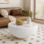Table de bout moderne avec plateau en cuir fritté et base en métal avec base en métal, table d'appoint luxueuse pour le salon (chaque plateau a un motif gris unique)-1100101139