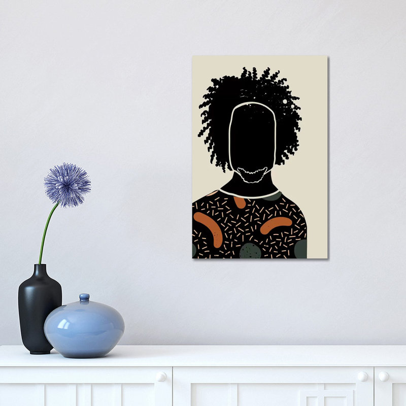 «Black Hair IX», reproduction d'impression, Pas de tapis, Toile tendue, H 18 po x l 12 po x 1,5 po