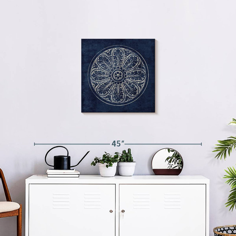 Lilie Rosette V Indigo, 20" H x 20" W