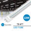22W 2200LM, ampoules DEL T8 4FT, base G13 / à deux broches, couvercle transparent-70558533