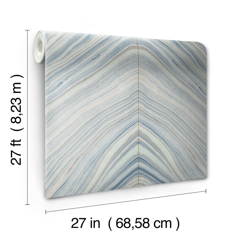 Rouleau de papier peint L 27 pi x l 27 po Paul, Bleu