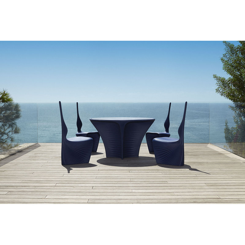 Biophilia Patio Dining Side Chair, Anthracite