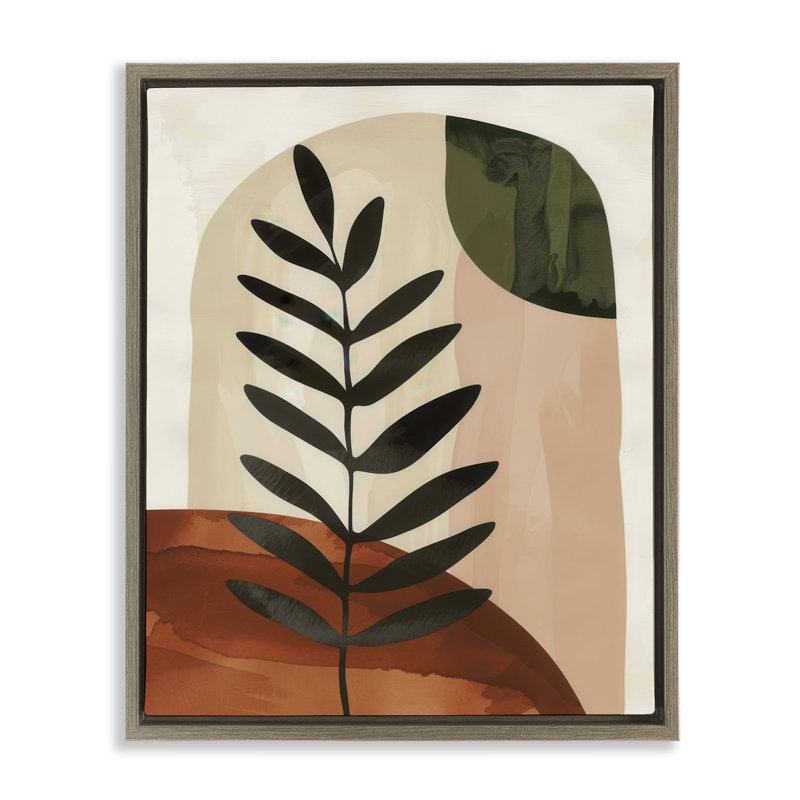  «Fern Strand Neutrals», art mural sur toile par LSR Design Studio, H 31 po x l 25 po, Cadre flottant orme Montalcino