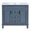 Meuble-lavabo de salle de bain avec lavabo supérieur, armoire à miroir bleu royal, armoire de rangement moderne avec 2 portes à fermeture douce et 2 tiroirs, meuble-lavabo simple
