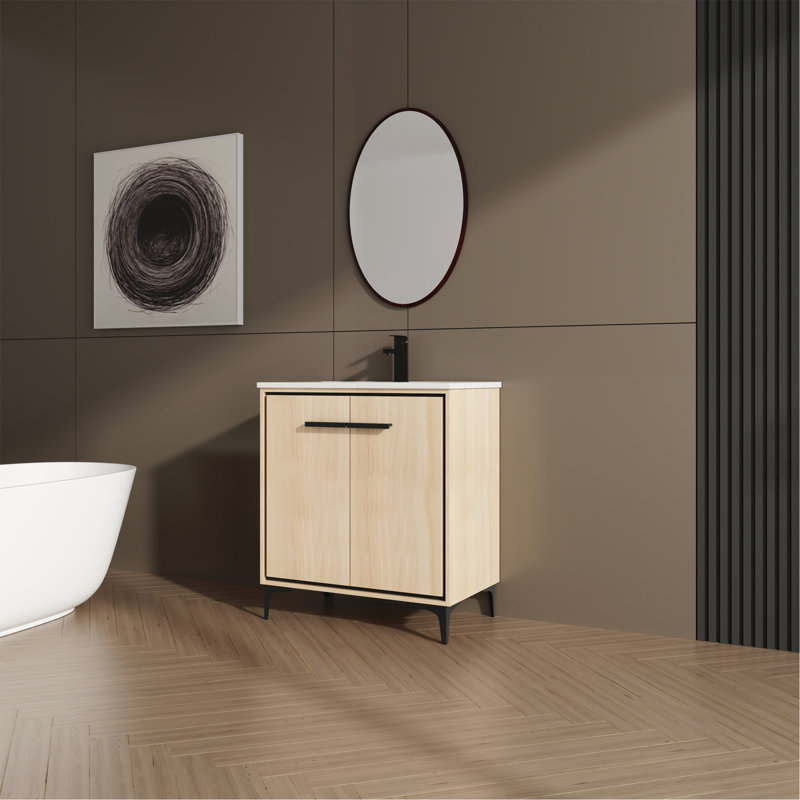 Meuble-lavabo luxueux avec rangement spacieux et design élégant