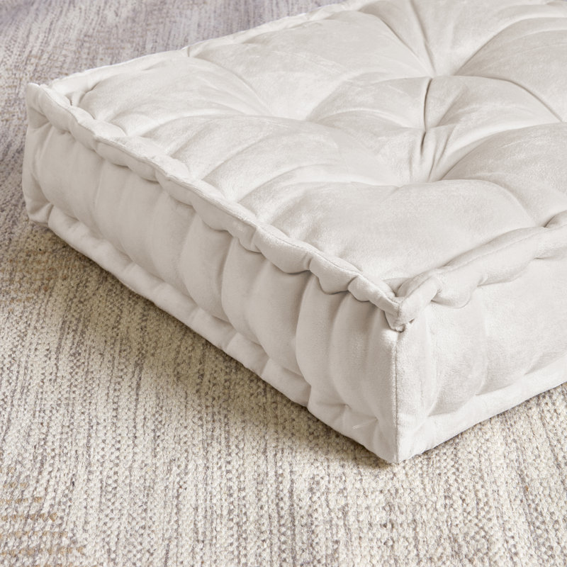 Large Floor Pillow Reversible Meditation Yoga Cushion, Ivory