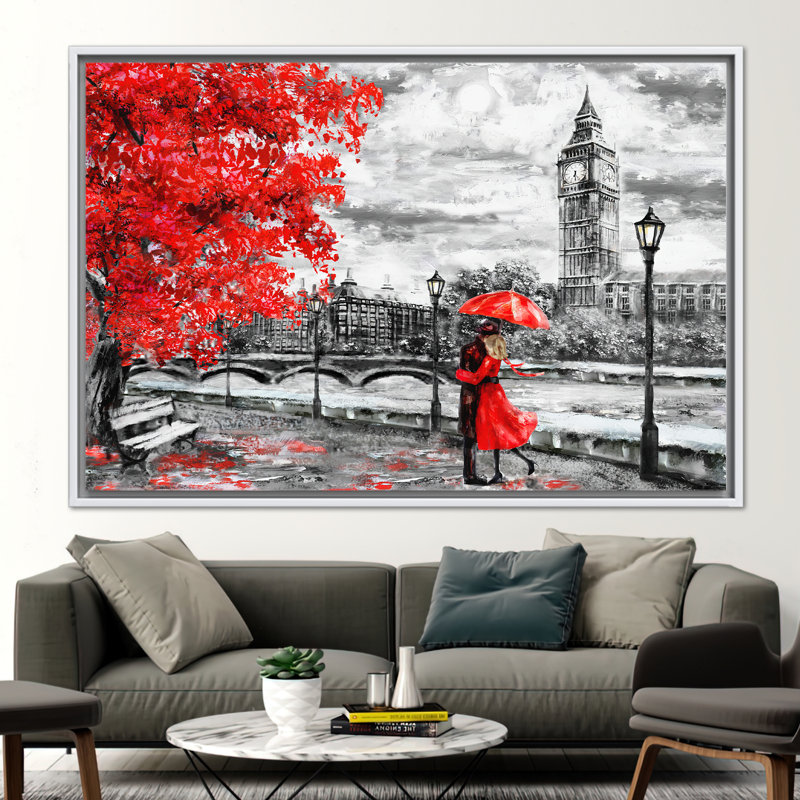 Print on Canvas, 80 cm H x 110 cm W, White Floater Framed