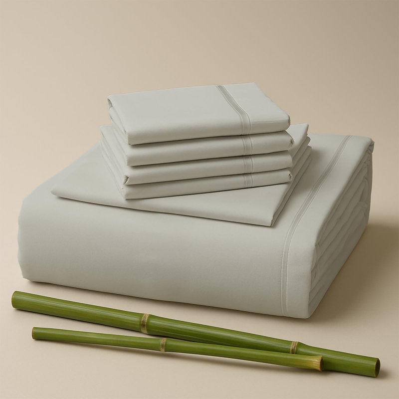 Premium Rayon From Bamboo Blend Sheet Set With Deep Pockets, Cooling and Breathable, Full Sheet Set with 4 Pillowcases