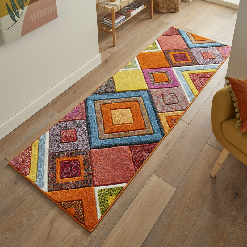 Geometric Area Rug, Runner 80 x 240cm