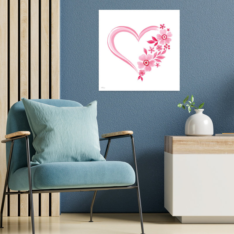 Art floral abstrait romantique moderne, H 18 po x l 18 po