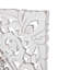 Décoration murale blanche sculptée à la main en bois blanc avec motif mandala, 36 po x 2 po x 36 po