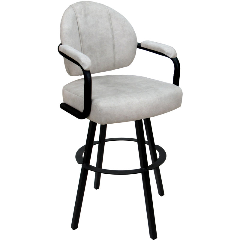 Tabouret de comptoir pivotant 30 po Mahlum, Mélange de polyester crème / cadre noir